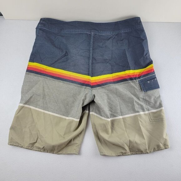 Rip Curl Mirage Boardshorts Stripe Stretch Colorblock Hybrid Swim Trunks 29 Mens - Picture 2 of 11